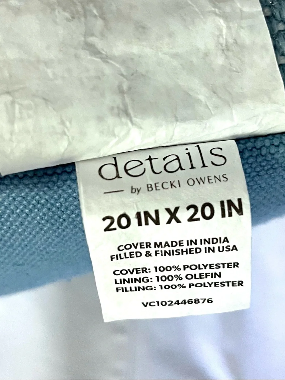 Becki Owens Signature Blue/White Basketweave 20x20 Throw Pillow